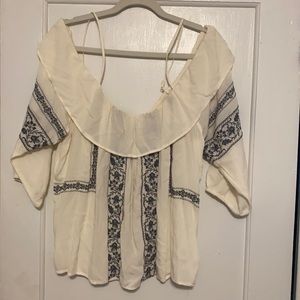 Off the shoulder embroidered top